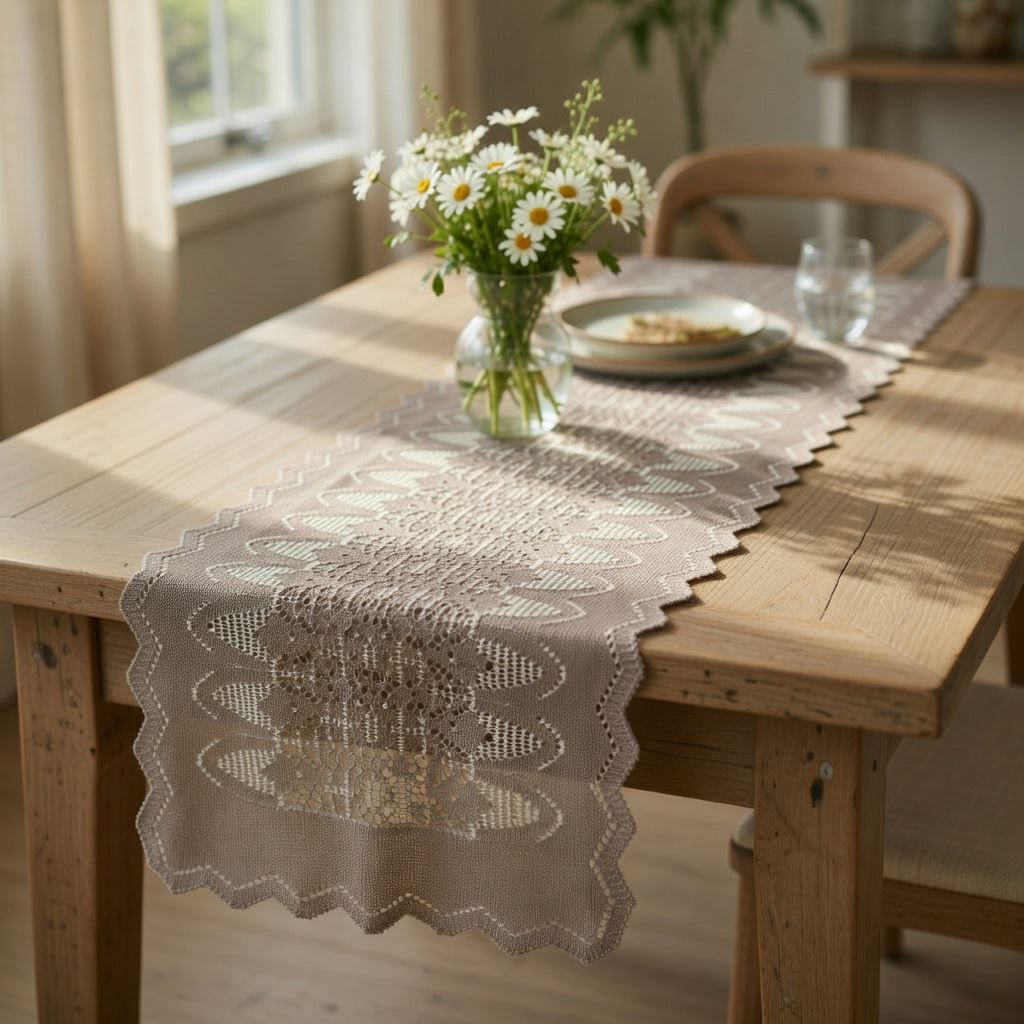Trilho de Mesa 50Cm X 1,25M Arabesco Havan Casa - Taupe