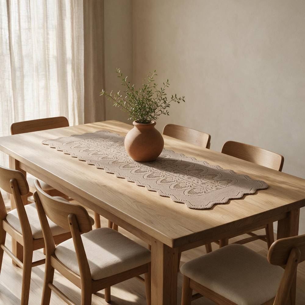 Trilho de Mesa 50Cm X 1,25M Arabesco Havan Casa - Taupe