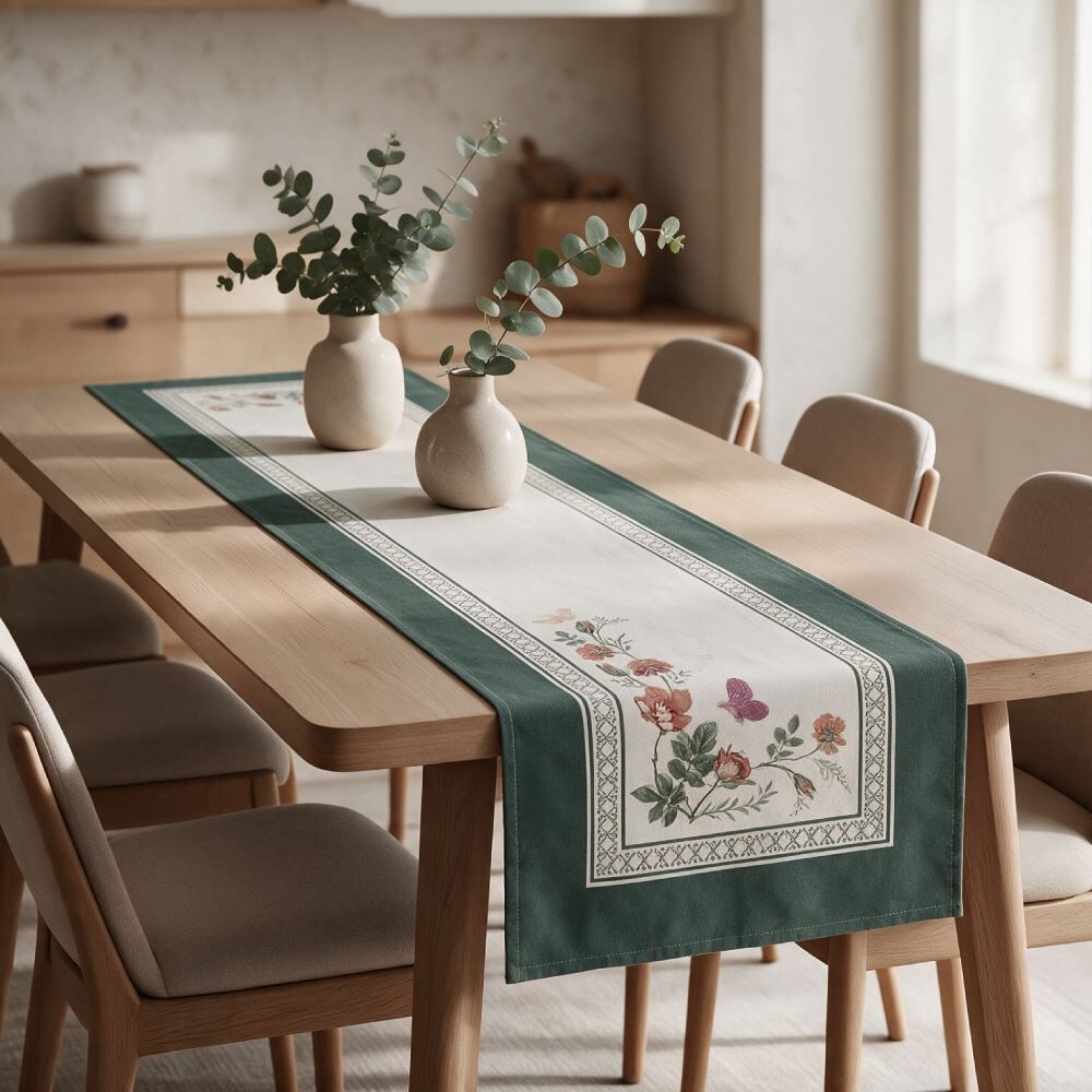 Trilho de Mesa Athenas 45Cm X 1,20M Dohler - Borboletas Floral