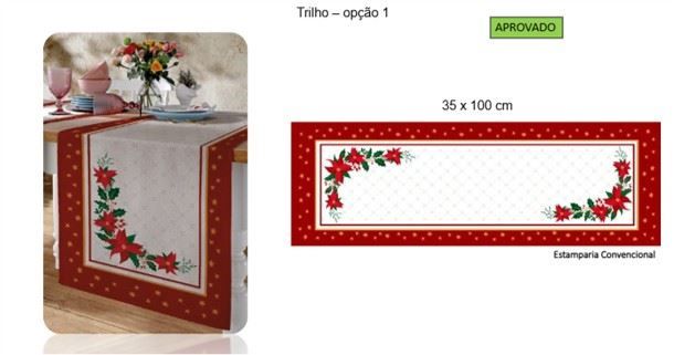 Trilho de Mesa Natalino 35X100 cm Athenas Döhler - FLOR E SINOS NATAL