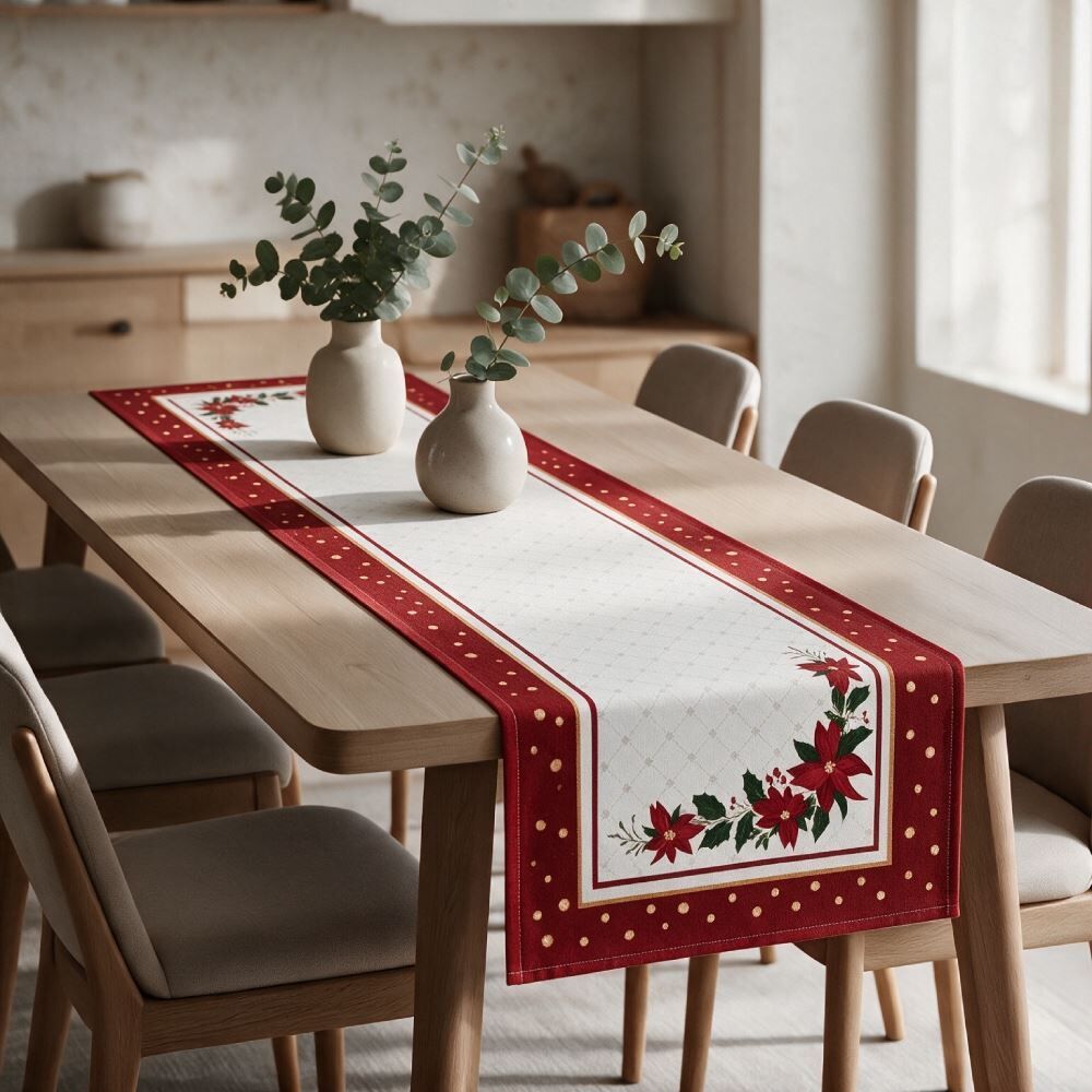 Trilho de Mesa Natal Athenas 35X1,00M Döhler - Flor e Sinos