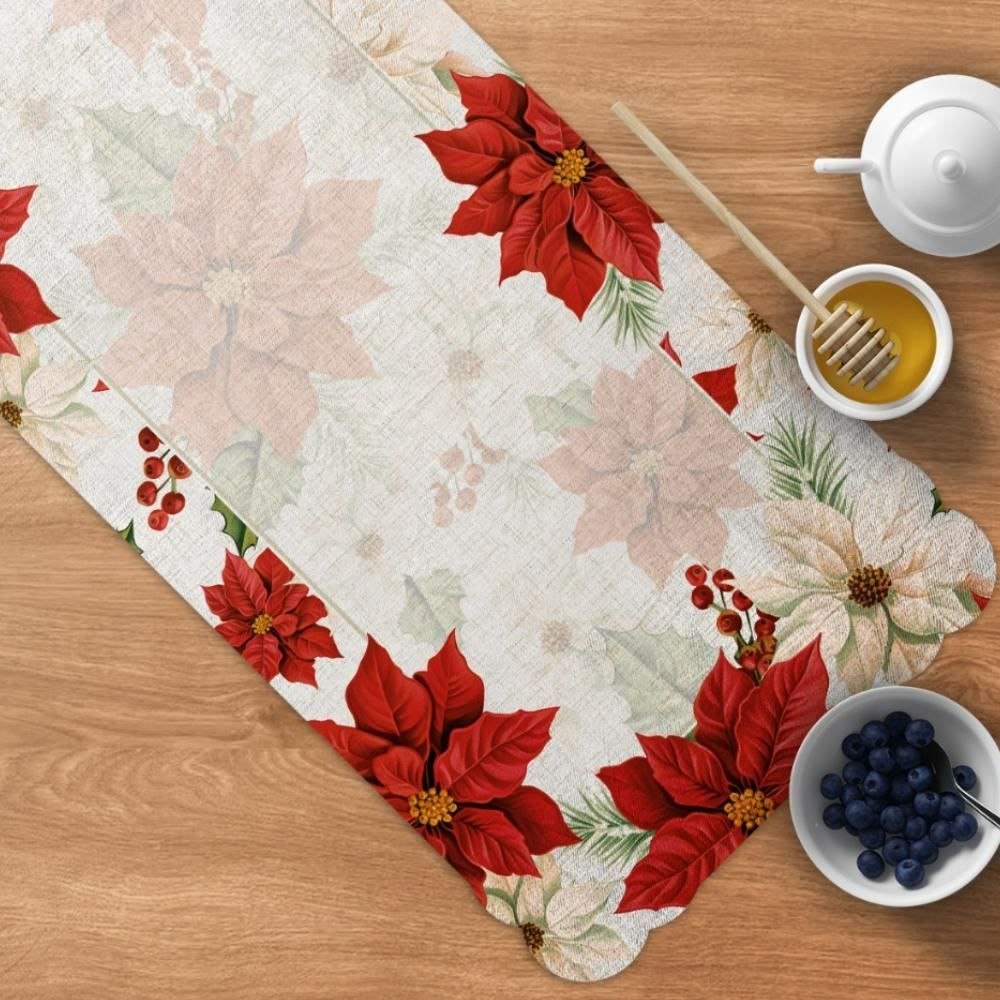 Trilho De Mesa Natalino 40 X 120Cm Havan Casa - Flores