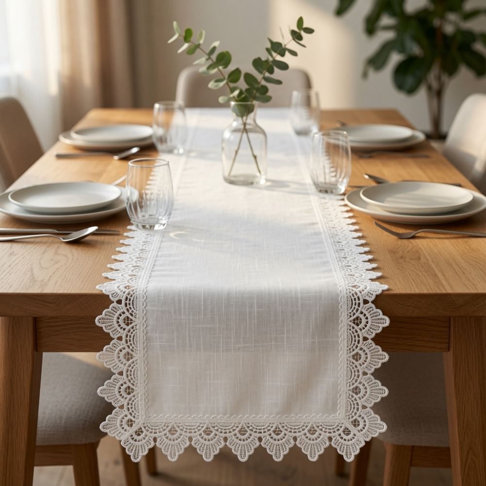 Trilho de Mesa 40Cm X 2,10M Renda Guipir Havan Casa - Paris
