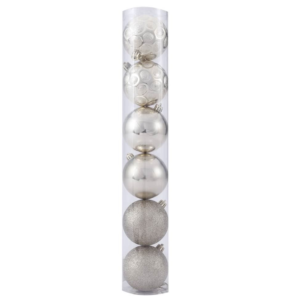 Tubo Bola De Natal Champanhe 8 Cm Com 6 Unidades Havan Casa - ST79397