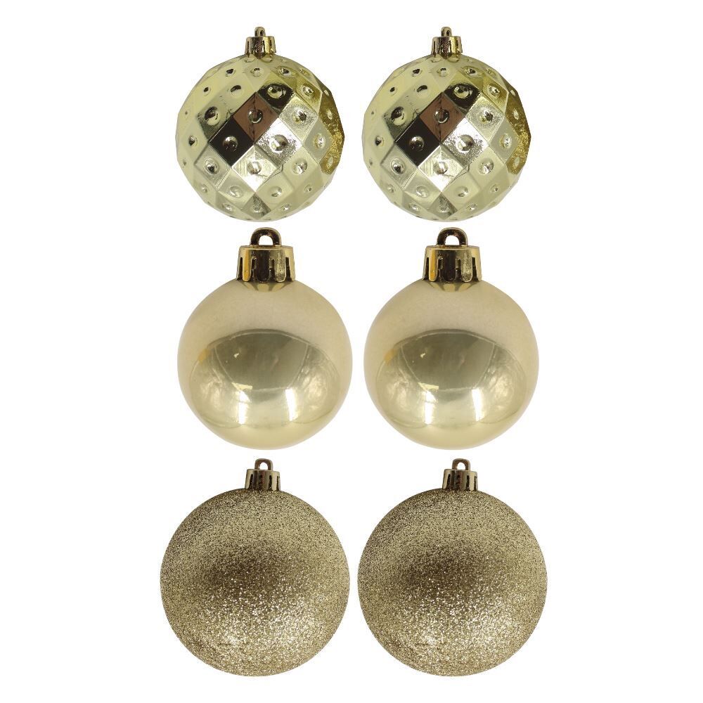 Tubo de Bola de Natal 08Cm com 06 Unidades Havan Casa - Dourado