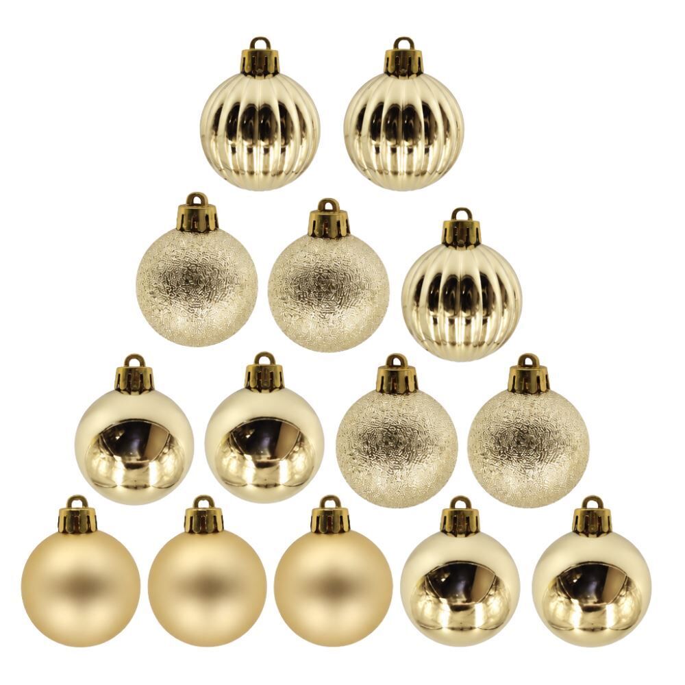 Tubo de Bola de Natal 4Cm 14 Unidades Havan Casa - Dourado