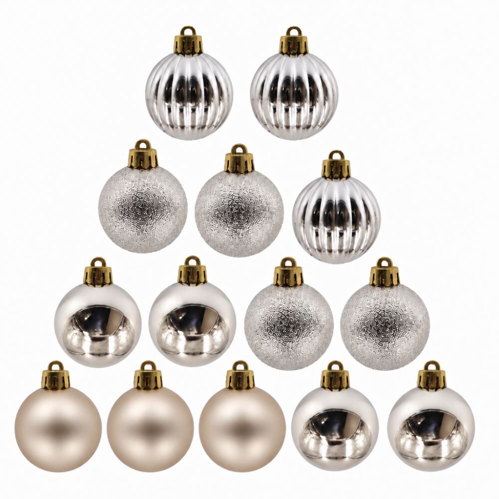 Tubo de Bola de Natal 4Cm 14 Unidades Havan Casa - Champanhe