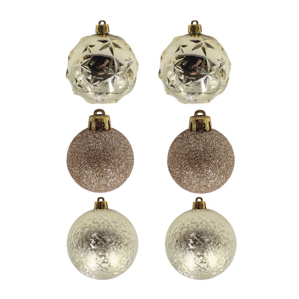 Tubo de Bola de Natal com 06 Unidades 08Cm Havan Casa - Dourado