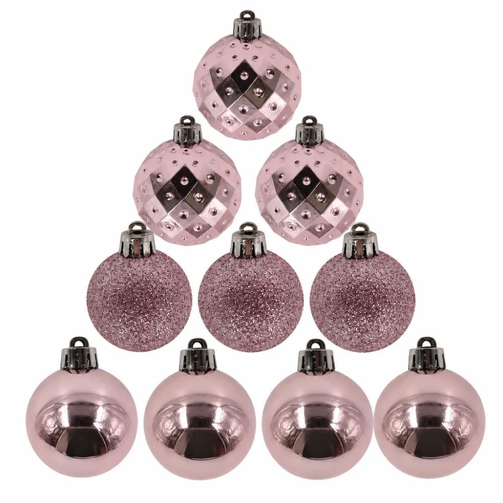 Tubo de Bola Natal 06Cm com 10 Unidades Havan Casa - Rose