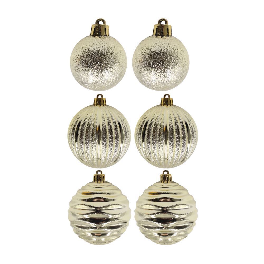 Tubo de Bola Natal 08Cm com 06 Unidades Havan Casa - Dourado