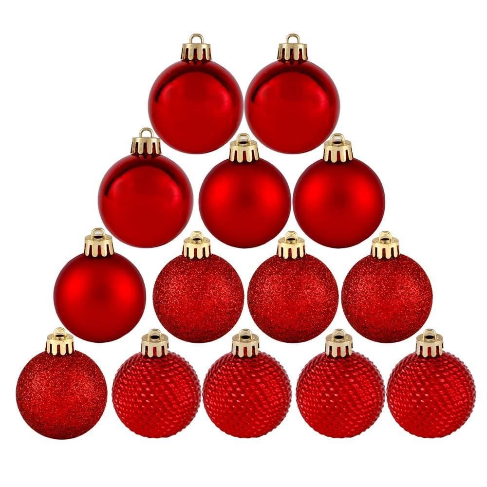 Tubo Bola De Natal Vermelho 4 Cm Com 14 Unidades Havan Casa - ST70606
