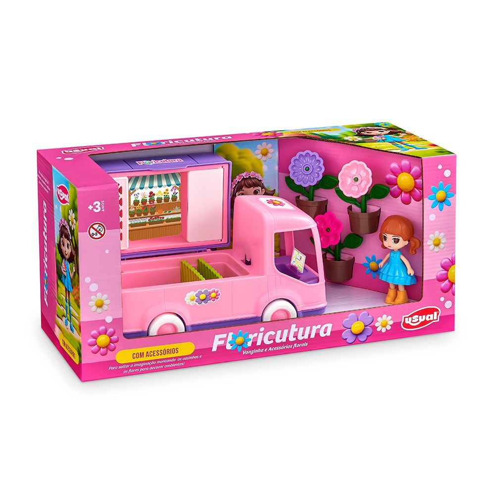 Van Florzinha - Usual Brinquedos - com Duas Bonecas