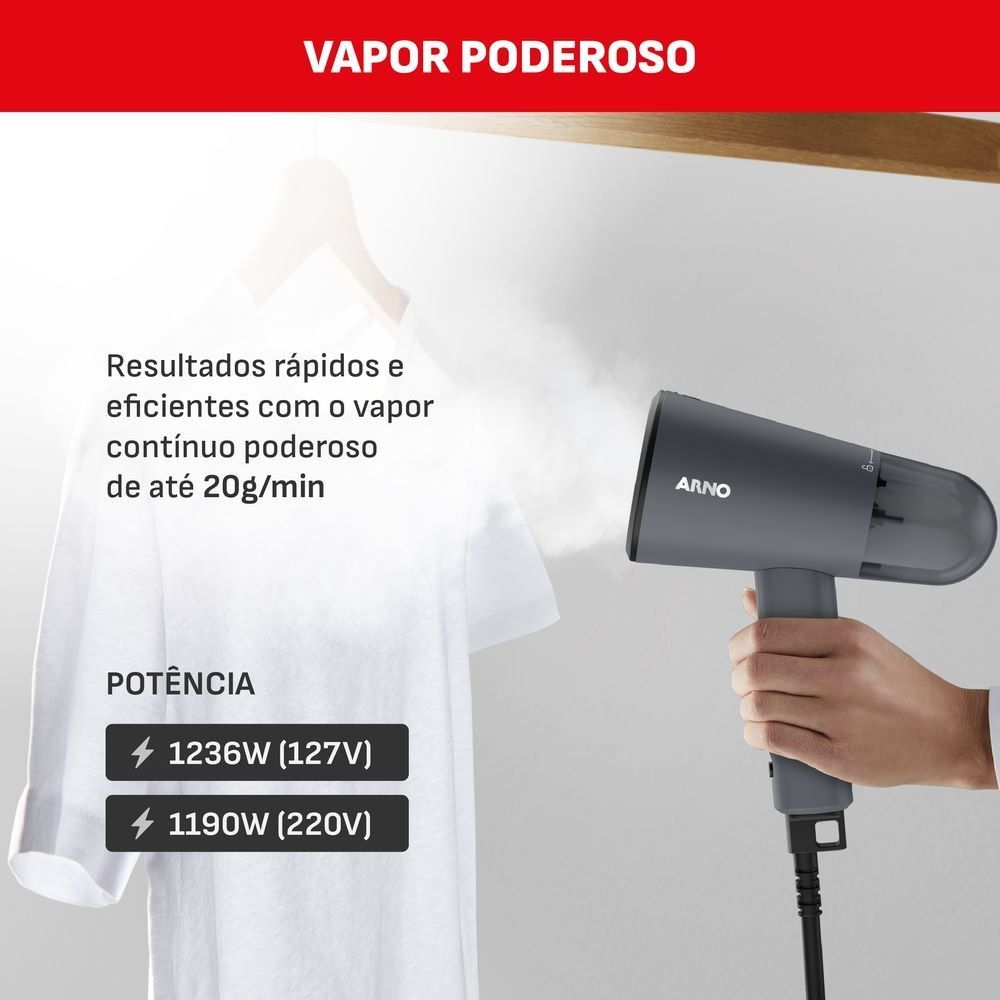 Vaporizador Arno Steam Travel Bivolt, Dobrável e Portátil Hs12