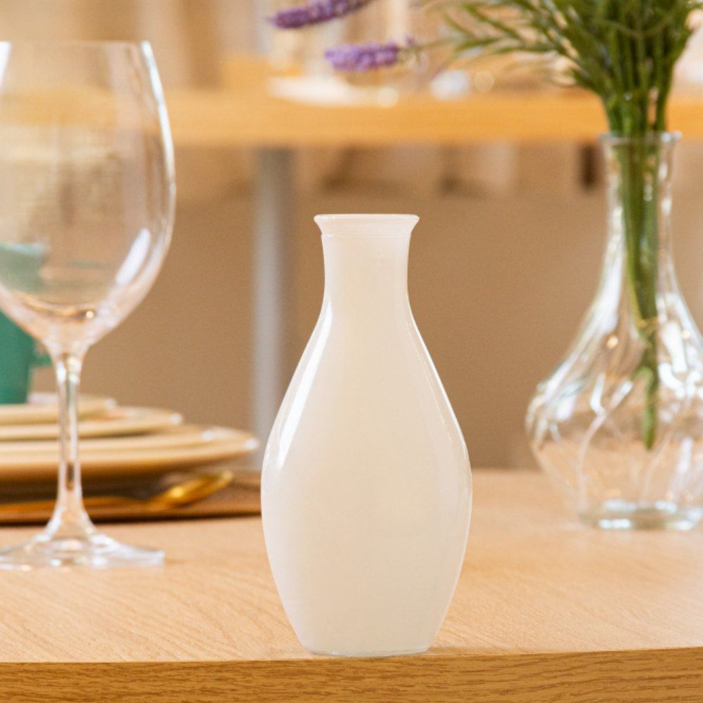 Vaso de Vidro Dália 14,5Cm Lyor - BRANCO