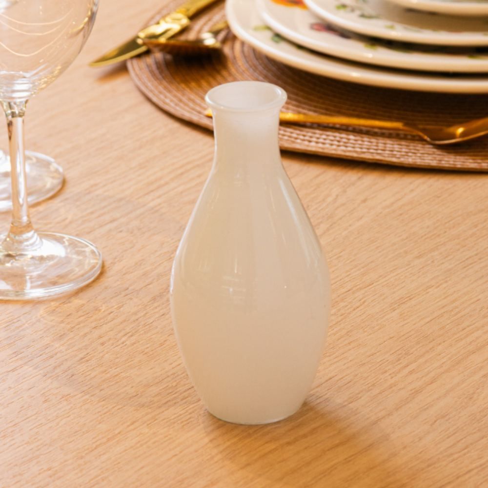 Vaso de Vidro Dália 14,5Cm Lyor - BRANCO
