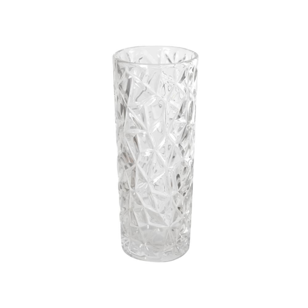 Vaso de Vidro Transparente Florarte 25Cm - Texturizado