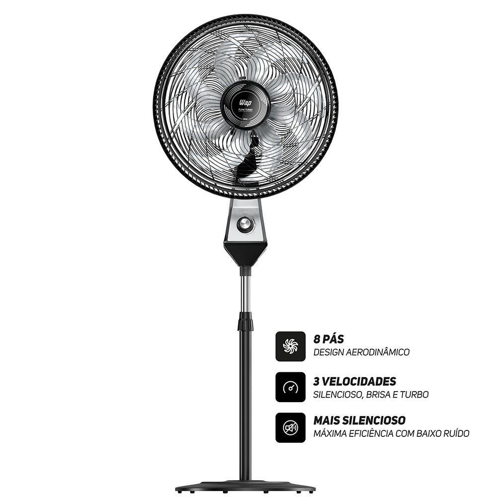 Ventilador de Coluna Wap Flow Turbo 180W 8 Pás 50cm