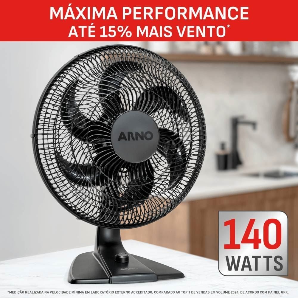 Ventilador De Mesa Arno Essential 6 Pás 140W VE2E
