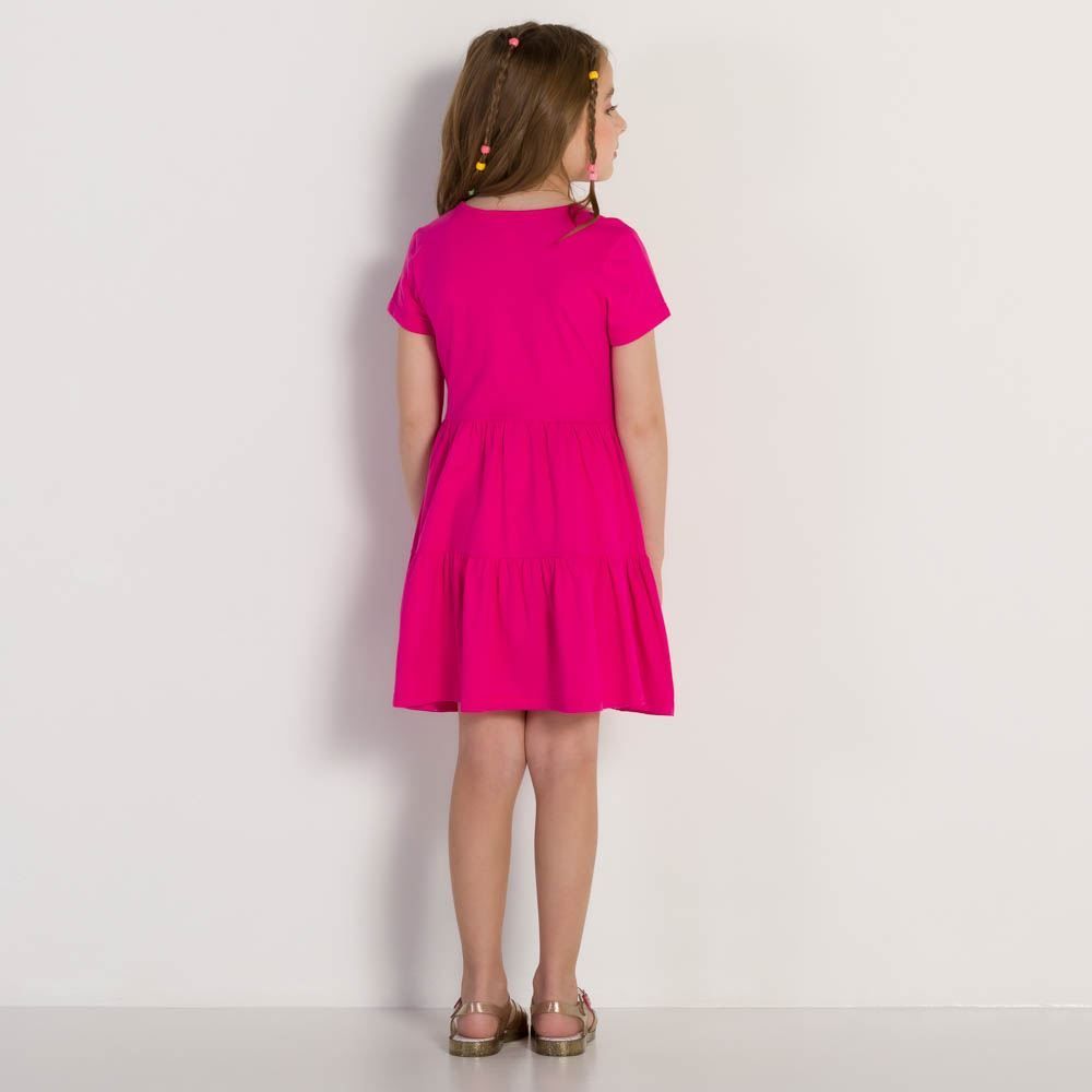 Vestido 4 a 10 anos Babados Malha Marmelada