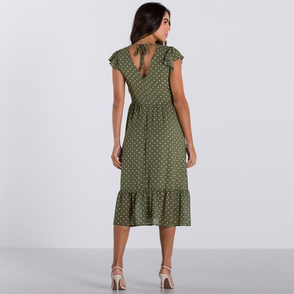 Vestido com Babado na Barra Patrícia Foster