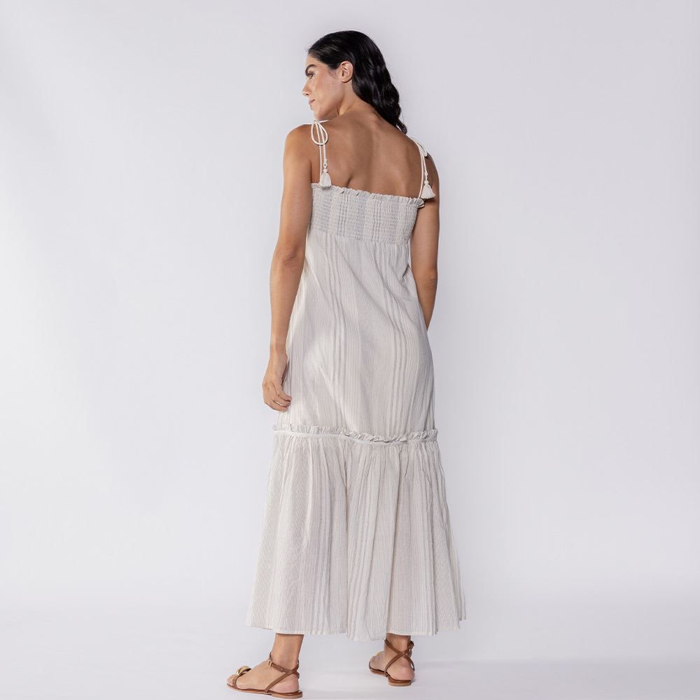 Vestido Feminino Longo Com Alça De Amarrar Patricia Foster