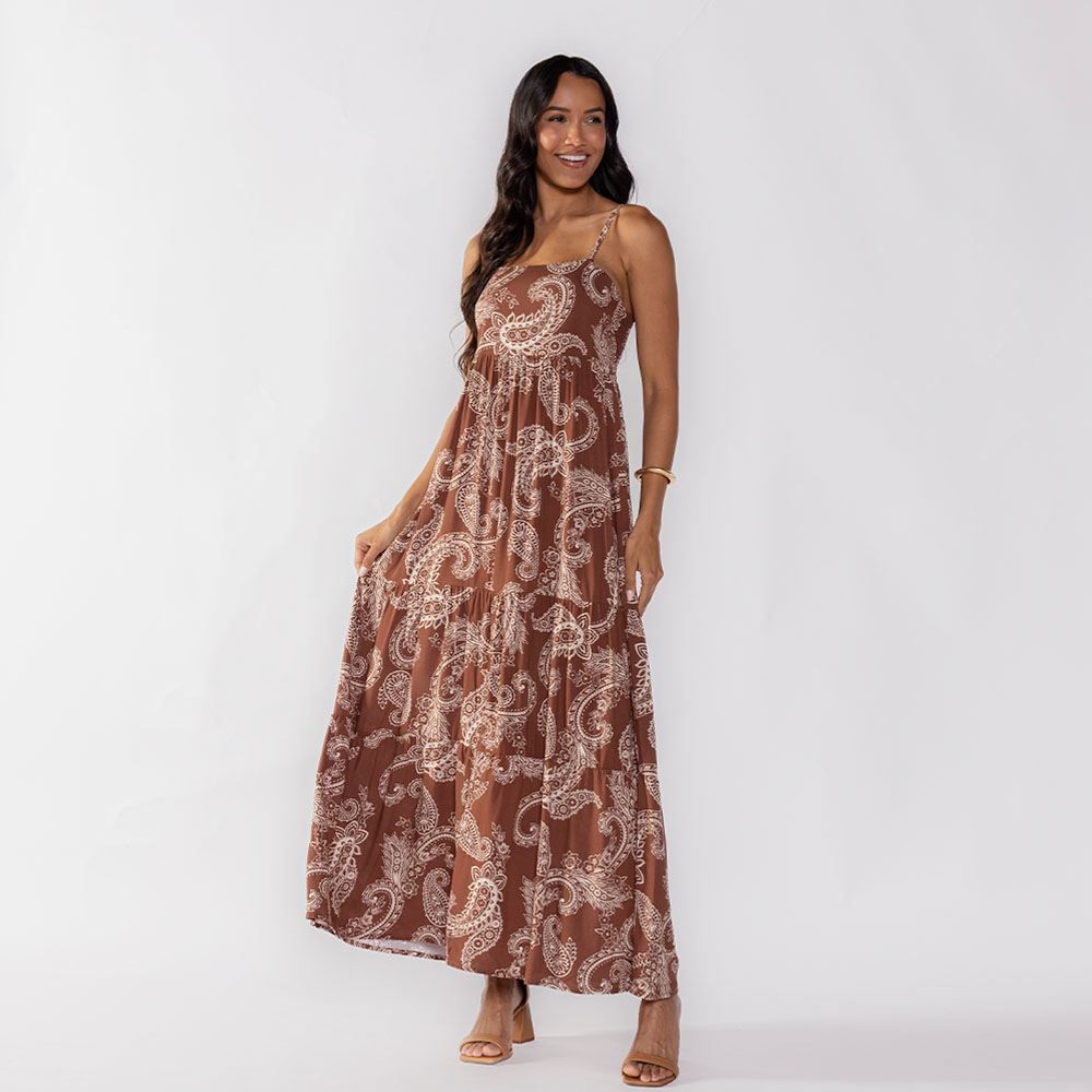 Vestido Feminino Longo Com Babado Patricia Foster