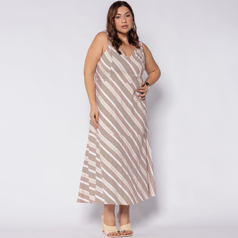 Vestido Feminino Longo Com Decote V Patricia Foster