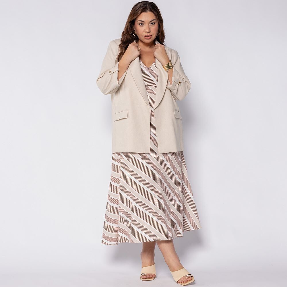 Vestido Feminino Longo Com Decote V Patricia Foster