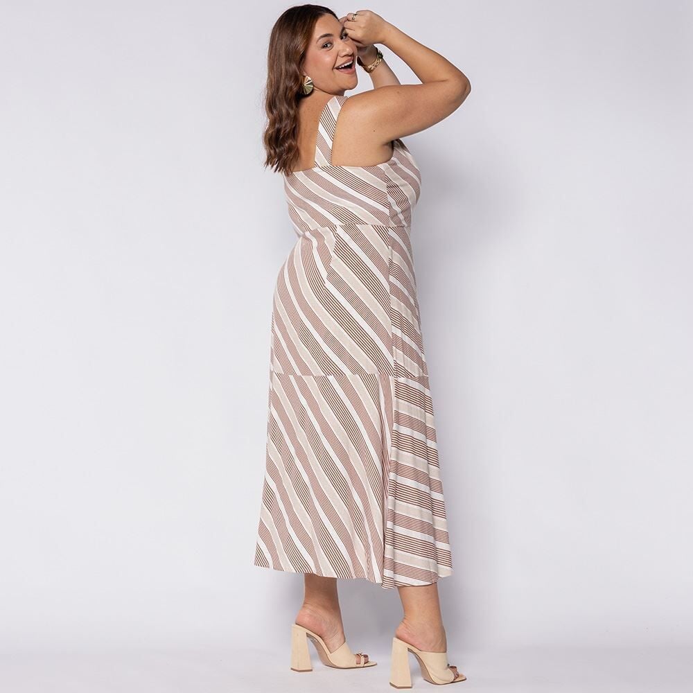 Vestido Feminino Longo Com Decote V Patricia Foster