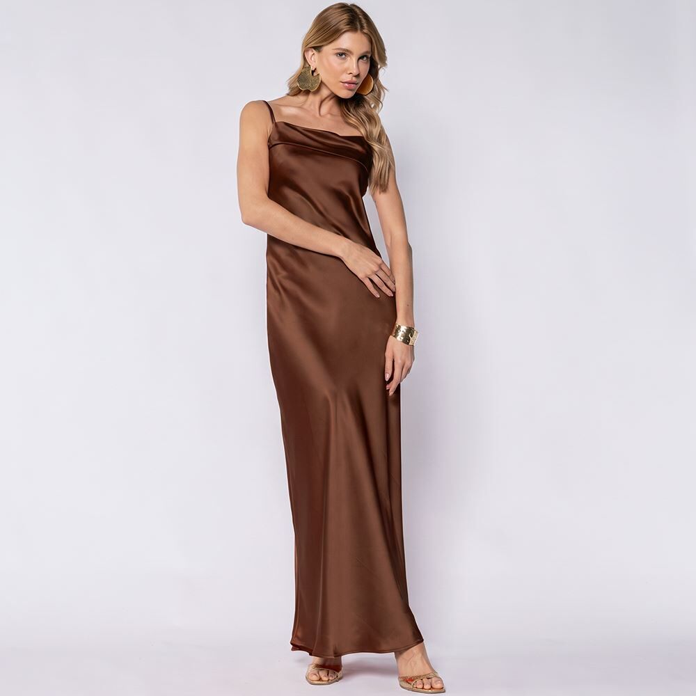 Vestido Feminino Longo Decote Degagê Patricia Foster