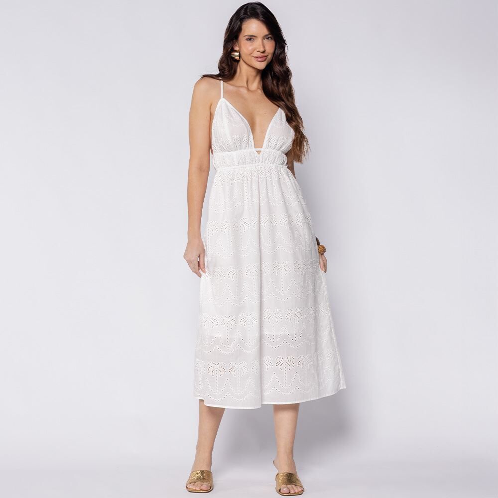 Vestido Feminino Longo Estampa de Coqueiros Boby Blues