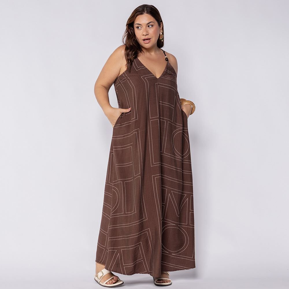 Vestido Feminino Longo Frente Única Boby Blues