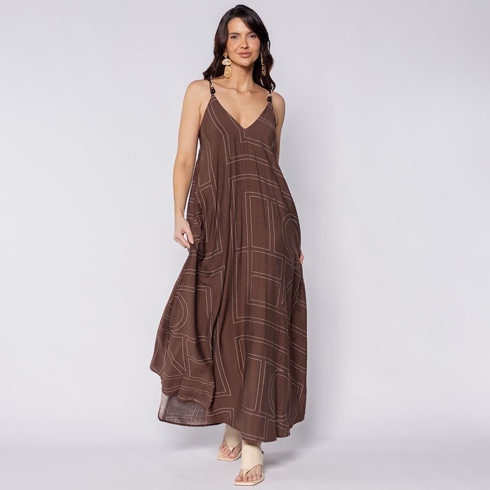 Vestido Feminino Longo Frente Única Boby Blues