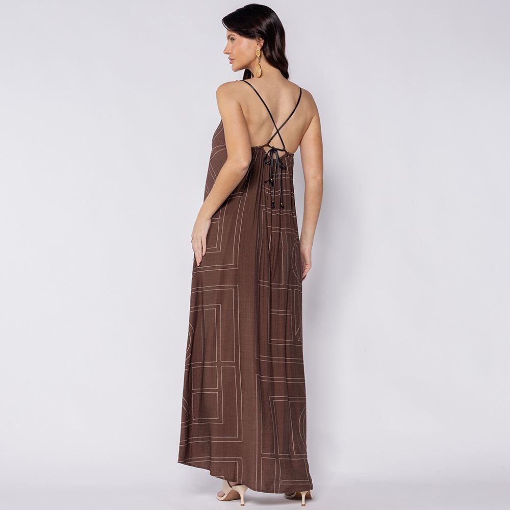 Vestido Feminino Longo Frente Única Boby Blues