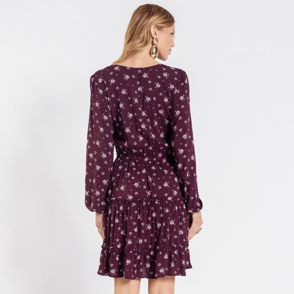 Vestido Feminino Manga Longa Com Babado Boby Blues