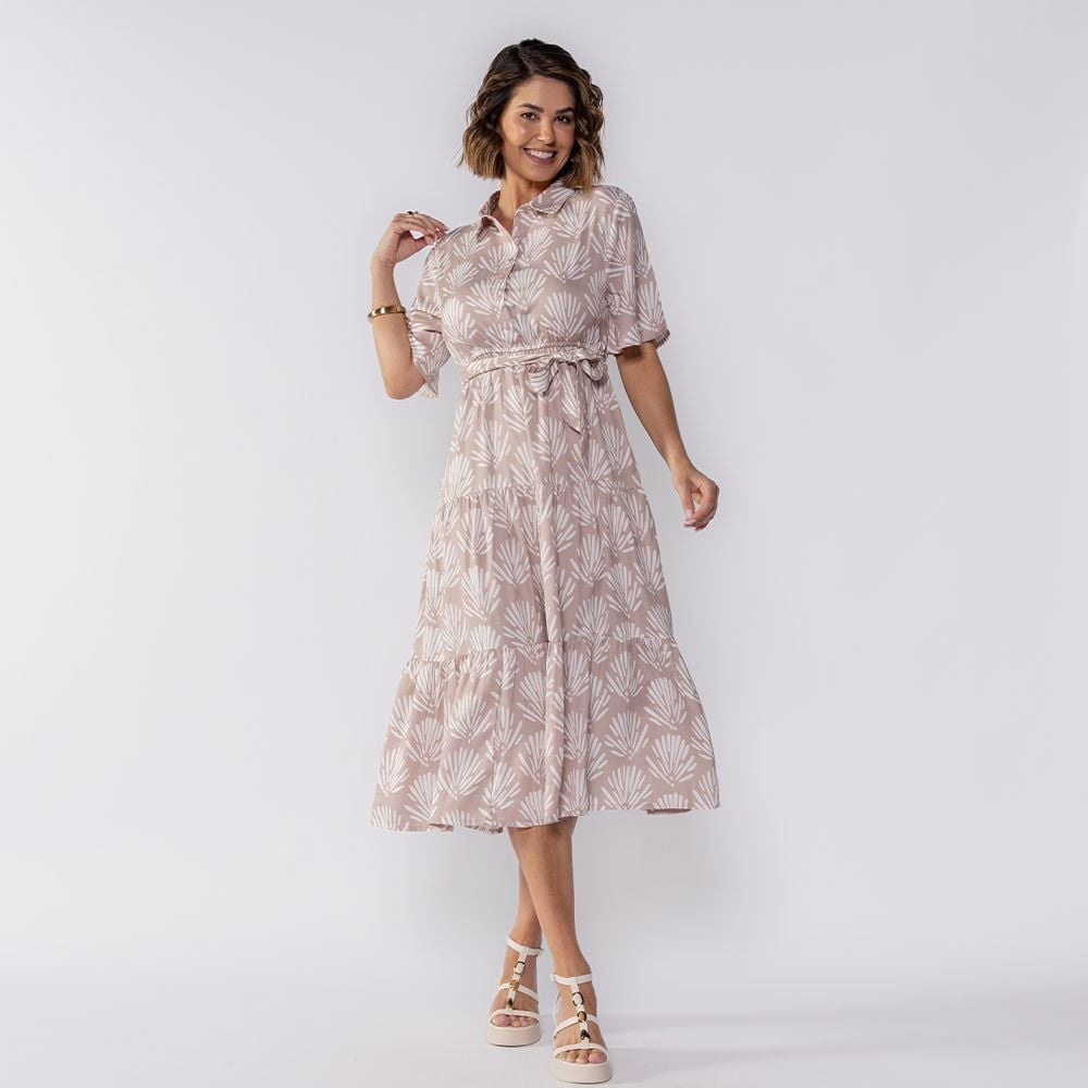Vestido Feminino Midi De Botões Patricia Foster