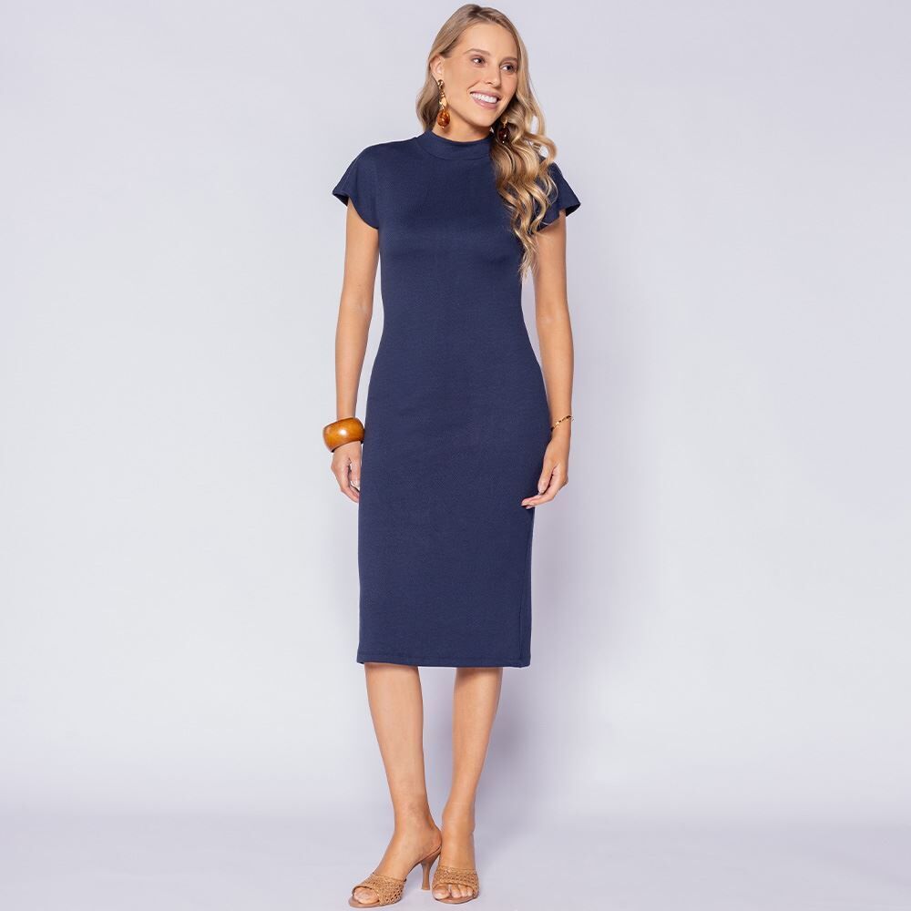 Vestido Feminino Midi Em Crepe Patricia Foster