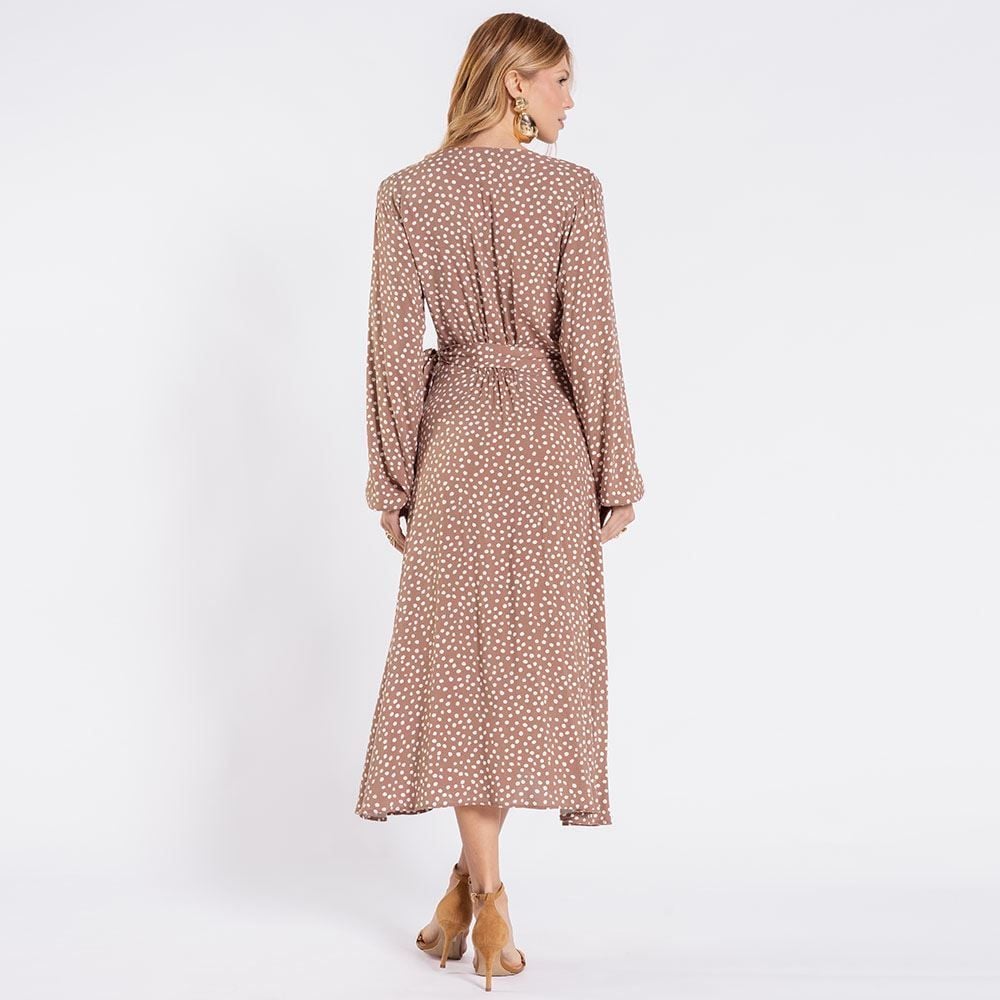Vestido Feminino Midi Transpassado Patricia Foster