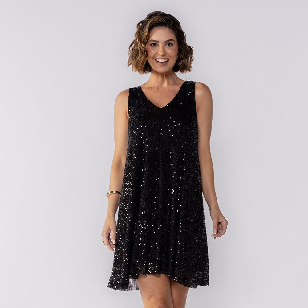 Vestido Feminino Regata De Paetê Boby Blues