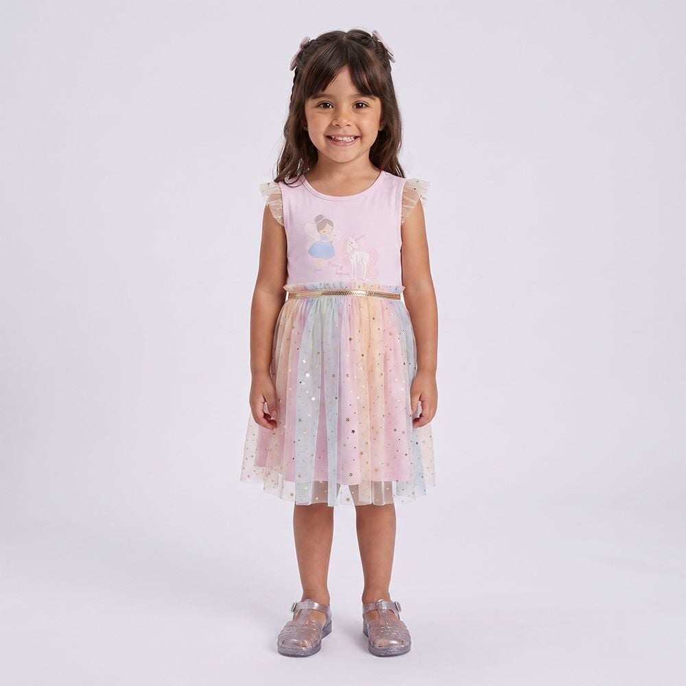 Vestido Infantil Menina 1 a 3 Anos Em Tule Yoyo Kids