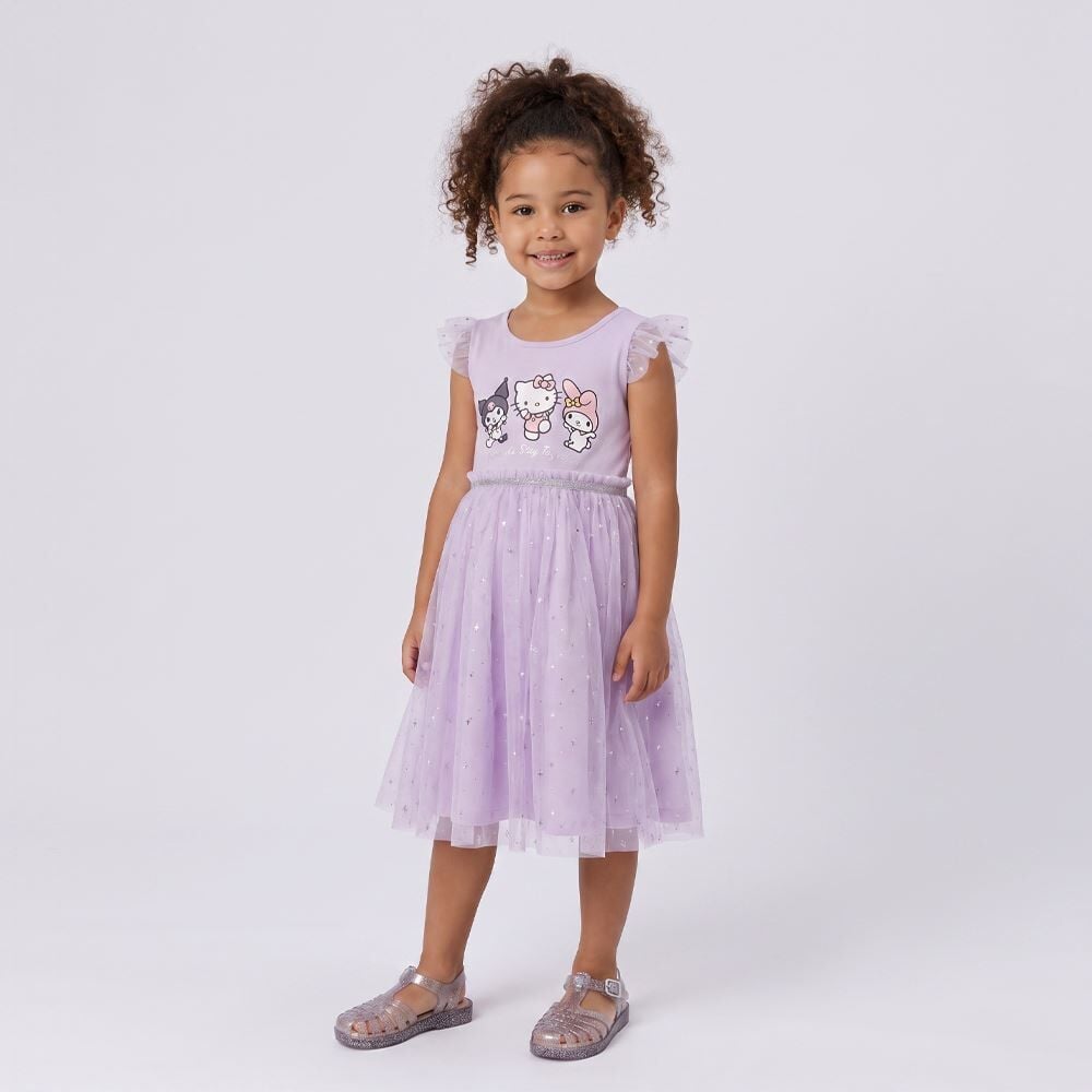 Vestido Infantil Menina 4 a 10 Anos Em Tule Sanrio