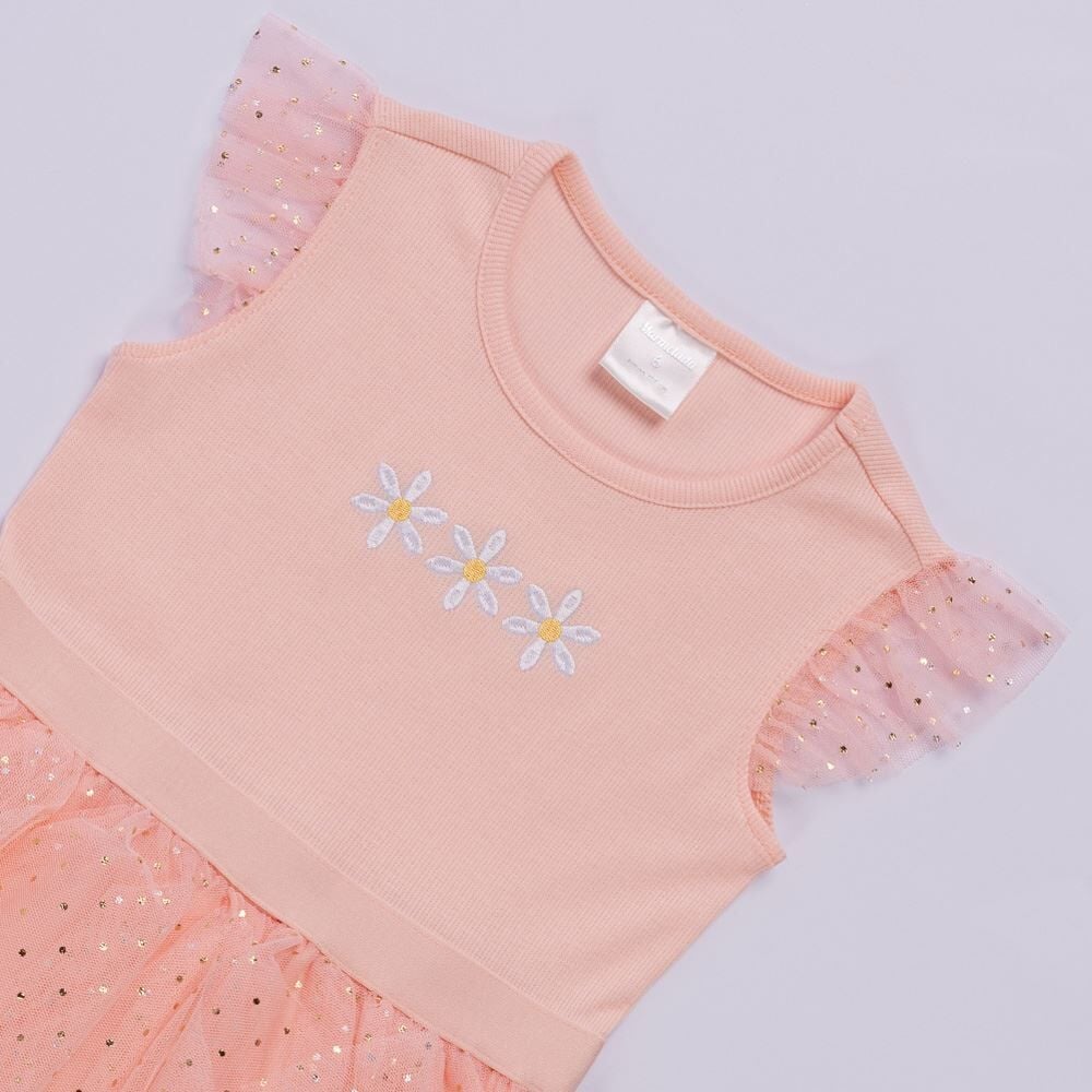 Vestido Infantil Menina 4 a 10 Anos Em Tule Marmelada