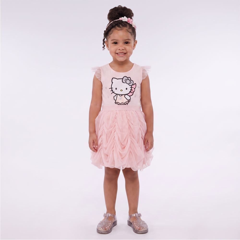 Vestido Infantil Menina 4 a 10 Anos Em Tule Sanrio