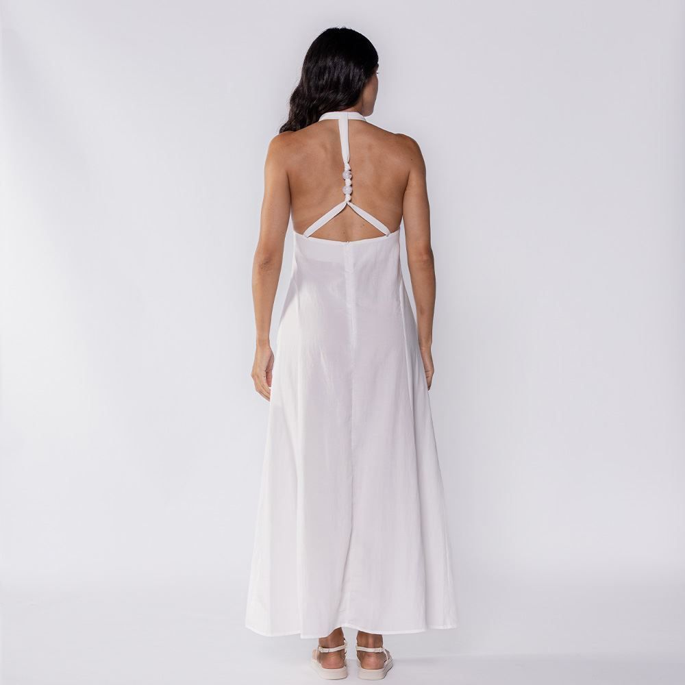 Vestido Longo Com Decote Nas Costas Patricia Foster