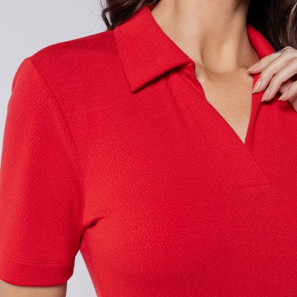Vestido Midi Feminino Gola Polo Patricia Foster