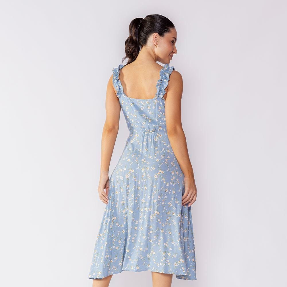 Vestido Midi Feminino Com Fenda Boby Blues