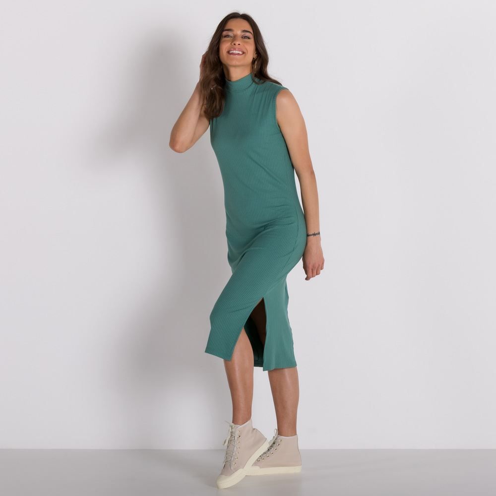 Vestido Midi Regata Canelado Patricia Foster