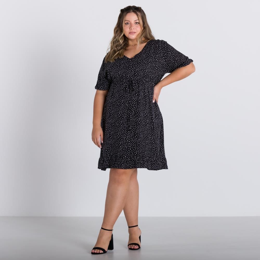Vestido Plus Size Elástico na Cintura Patricia Foster Mais