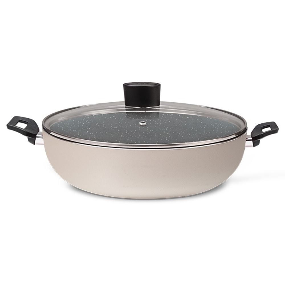 Wok Ebony com Tampa 28Cm Brinox - Champagne