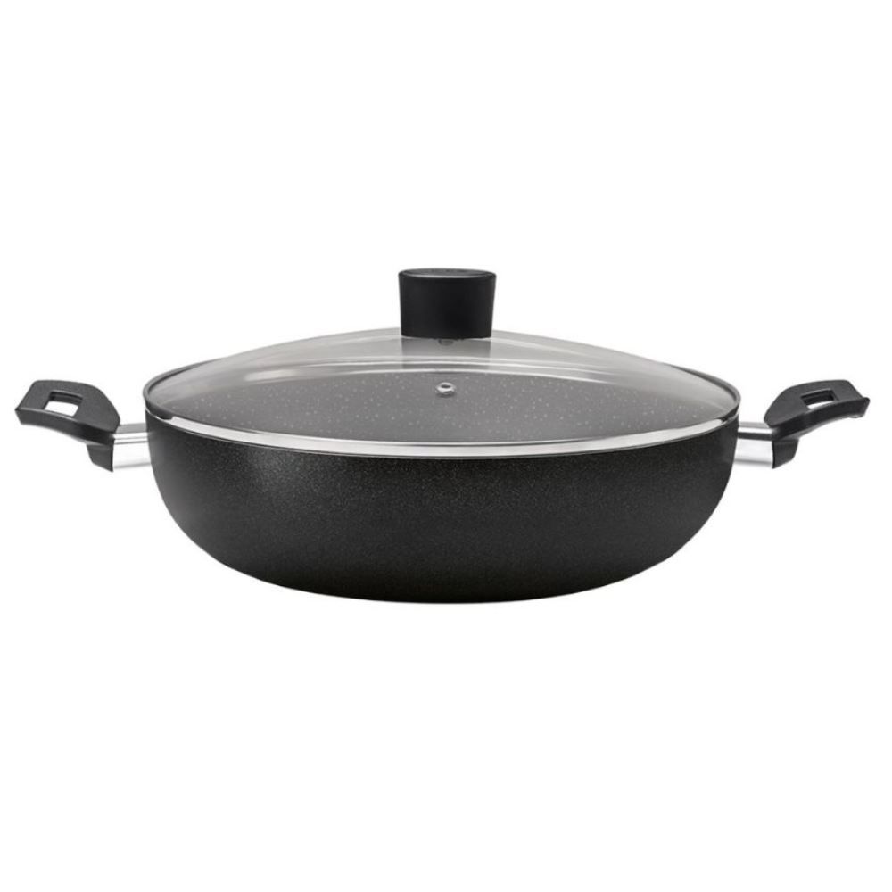 Wok Ebony com Tampa 28Cm Brinox - Preto